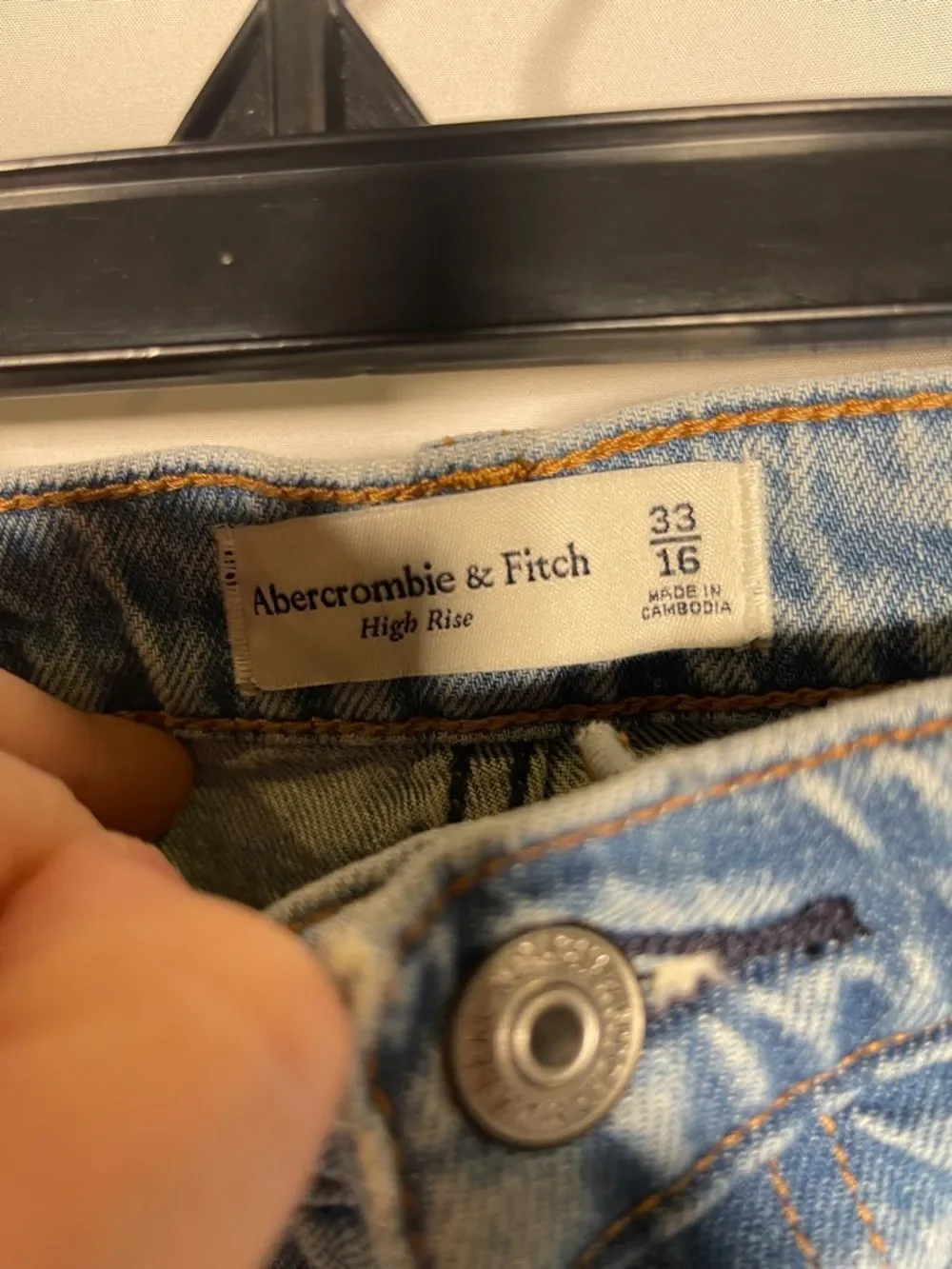 ABERCROMBIE & FITCH WOMENS HIGH RISE DENIM MIDI SKIRT 33/16